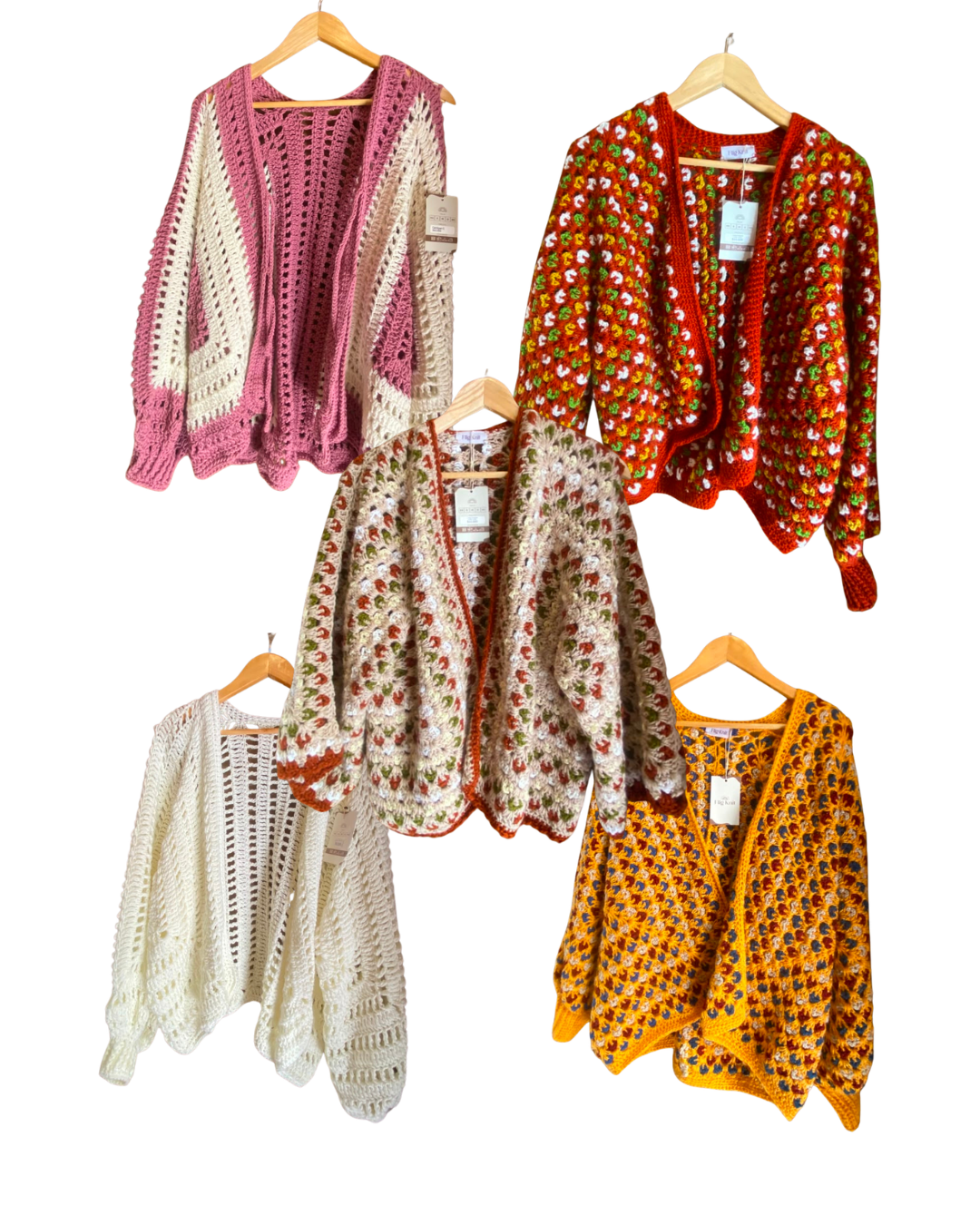 cardigan exagonal acrilico